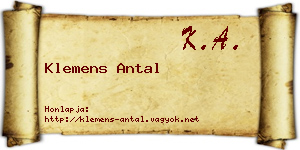 Klemens Antal névjegykártya